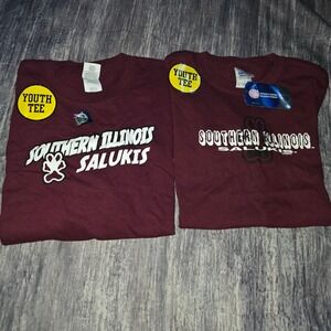 Gildan Southern Illinois Salukis Youth M Maroon T-Shirt Set of 2 NCAA Collegiate